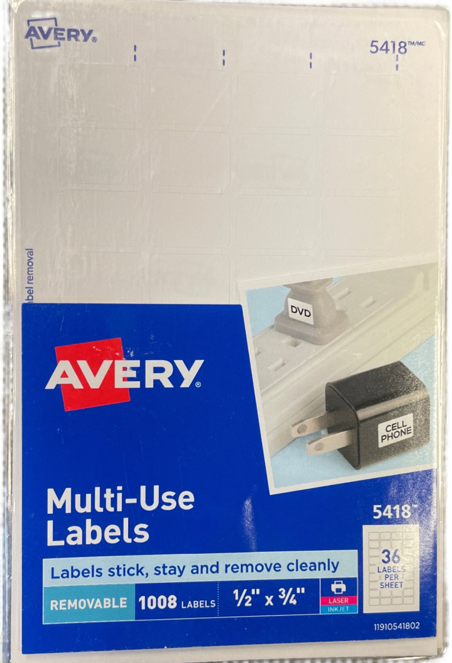 Avery Removable Multi-use Labels, Inkjet/laser Printers, 0.5 X 0.75, White, 36/sheet, 28 Sheets/pack