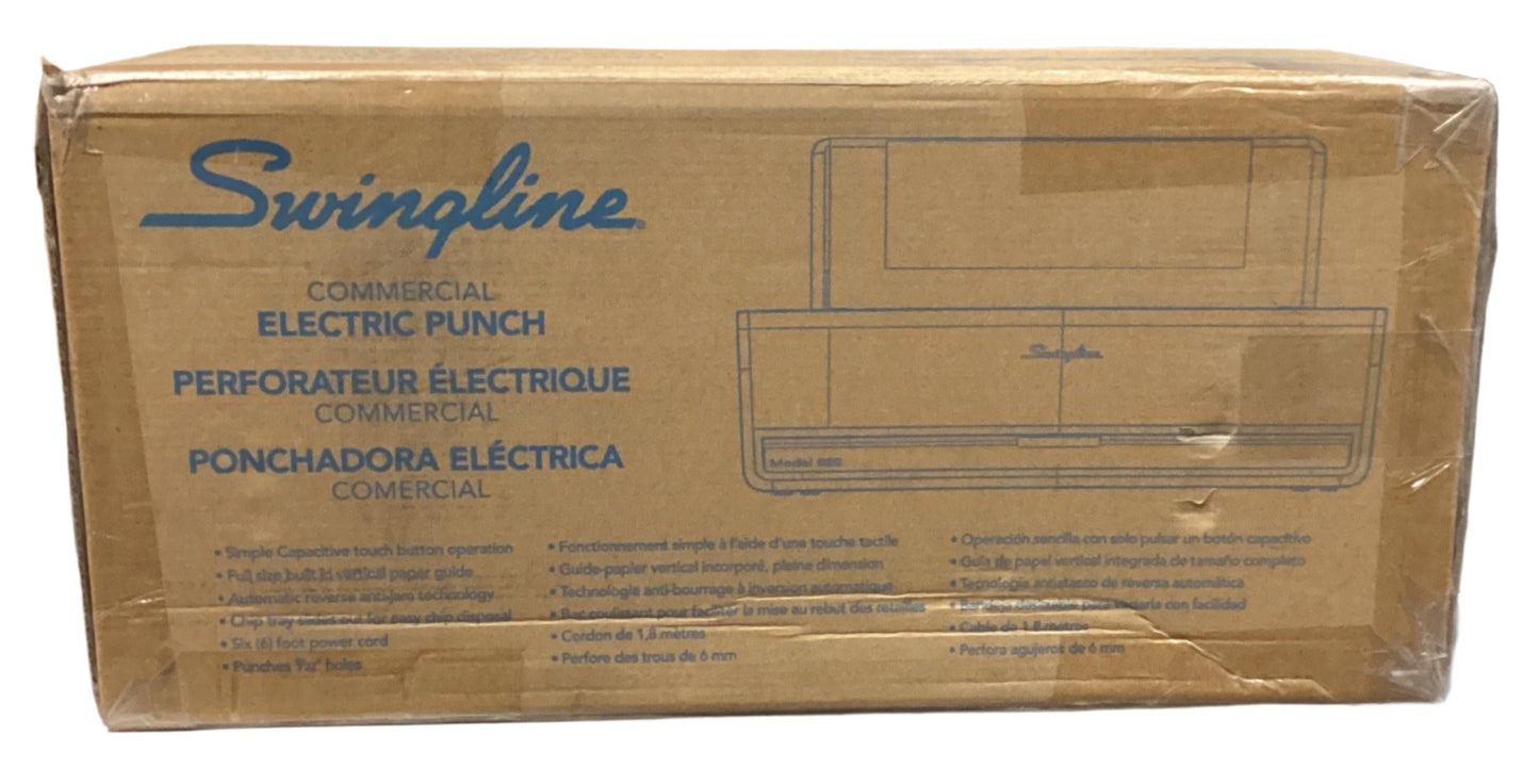 Swingline 28-sheet Commercial Electric Two-hole Punch, Fixed 9/32" Holes, Black/silver ( SWI74532 )