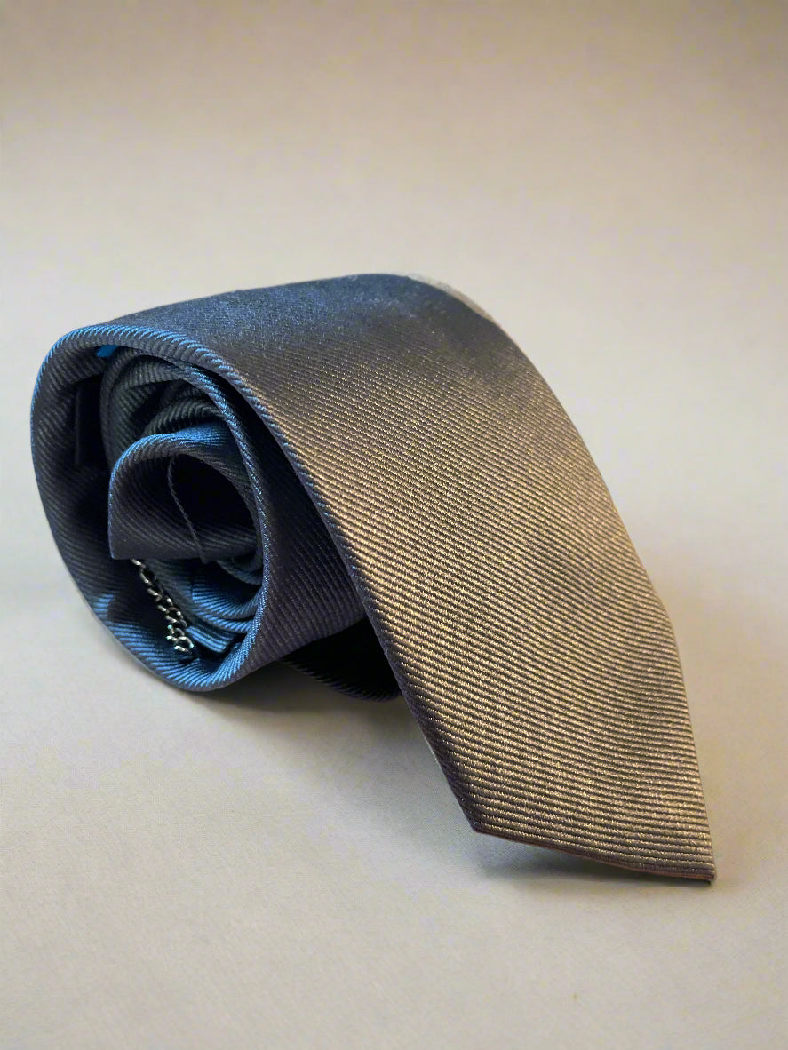 Gytha Mander Haberdashery Tie - Size: Tall / Color: Dark Grey / Pattern: Ribbed