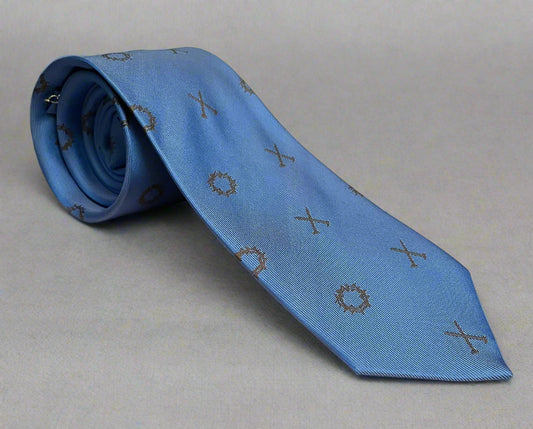 Gytha Mander Haberdashery Tie - Size: Tall Color: Light Blue Pattern: Silk w/Customed Design