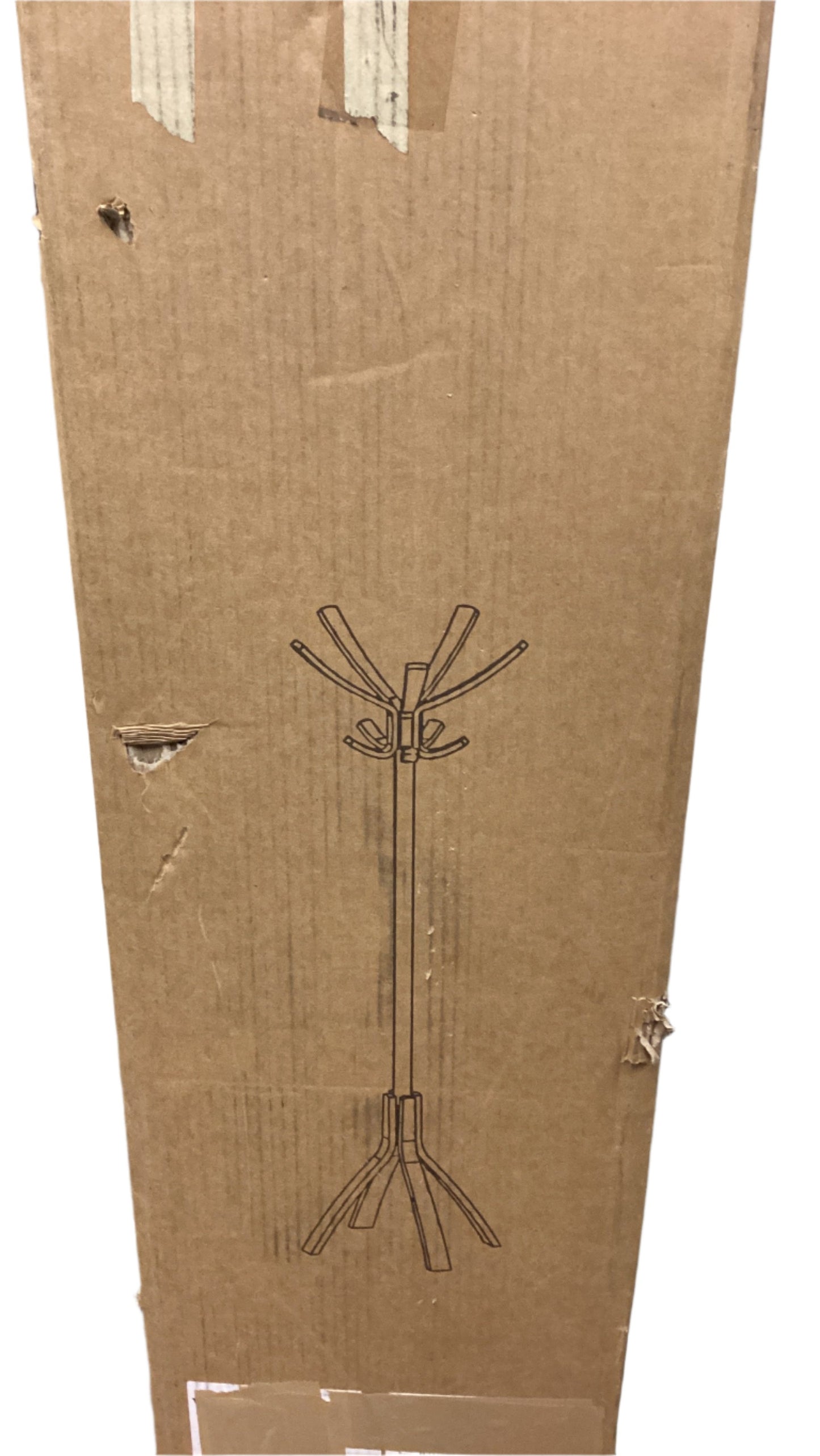 Floor Coat Rack Stand 5 Double Pegs Clothes Umbrella and Accessory Holder Stable Weighted Base Easy Assembly Wood Espresso Brown Pmcafe