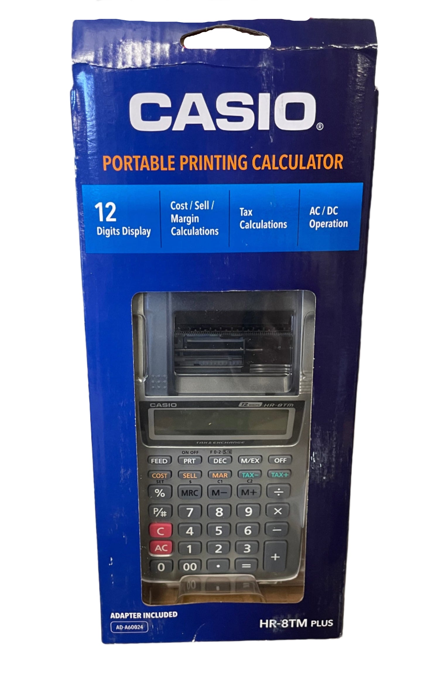 Casio HR-8TMPlus 12-Digit Desktop Calculator, Gray