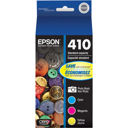 Epson 410 4pk Combo Ink Cartridges - Black/Cyan/Magenta/ Yellow (T410520-CP)