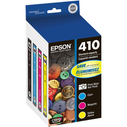 Epson 410 4pk Combo Ink Cartridges - Black/Cyan/Magenta/ Yellow (T410520-CP)