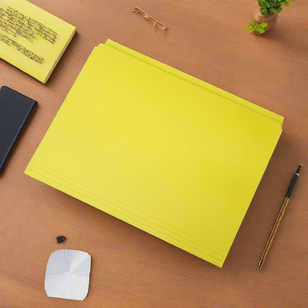 SKILCRAFT Straight Cut Stained File Folders 100 per Box Yellow (Model: NSN3649486 )