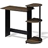 Furinno Compact Computer Desk with Shelves Columbia Walnut/Black 11181CWN/BK