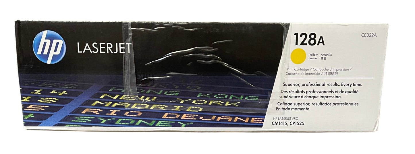HP 128A Yellow Original LaserJet Toner Cartridge, CE322A