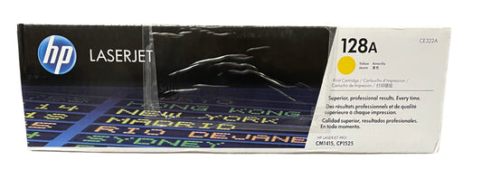 HP 128A Yellow Original LaserJet Toner Cartridge, CE322A