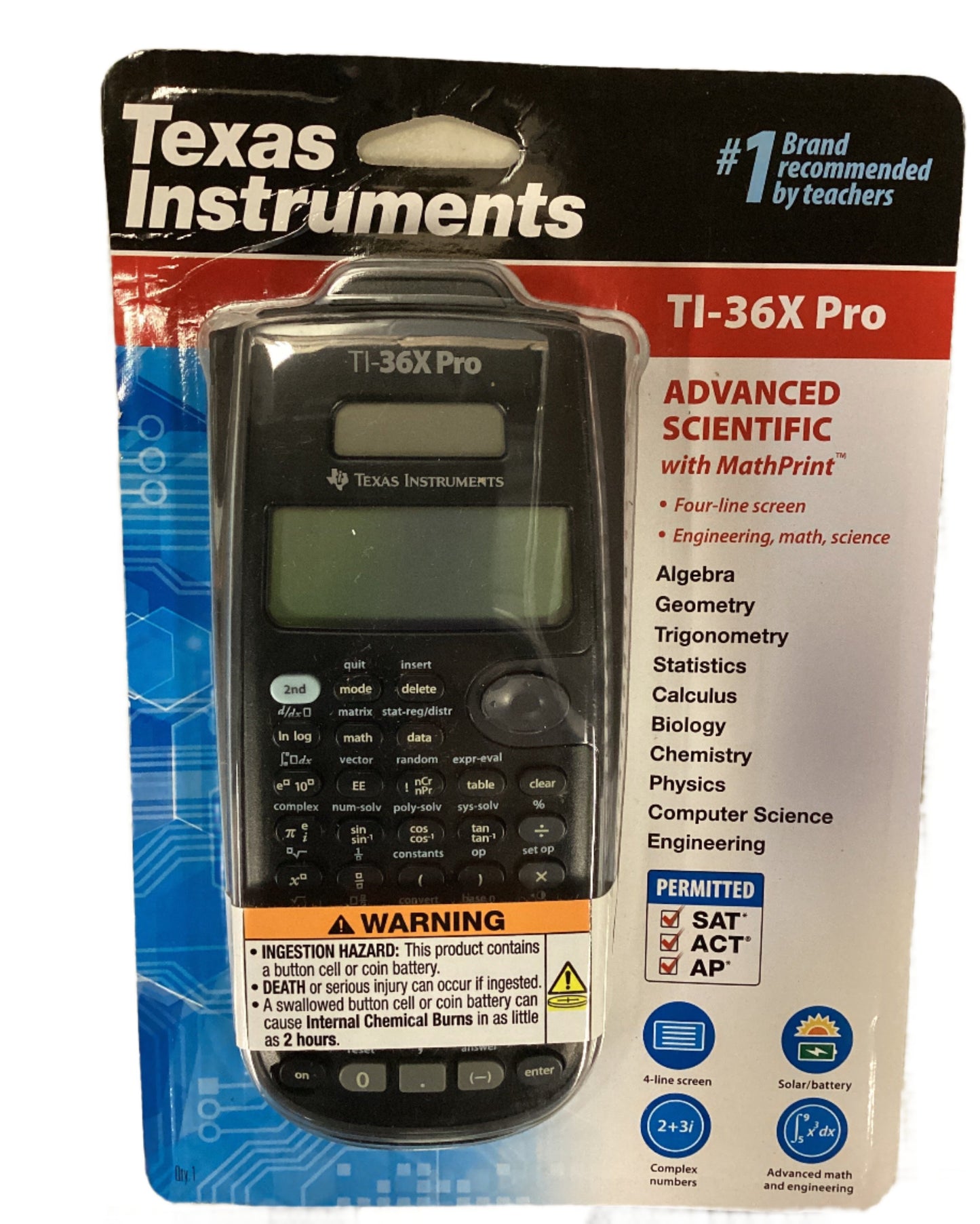Texas Instruments Ti-36x Pro Scientific Calculator, 16-digit LCD ( TEXTI36XPRO )
