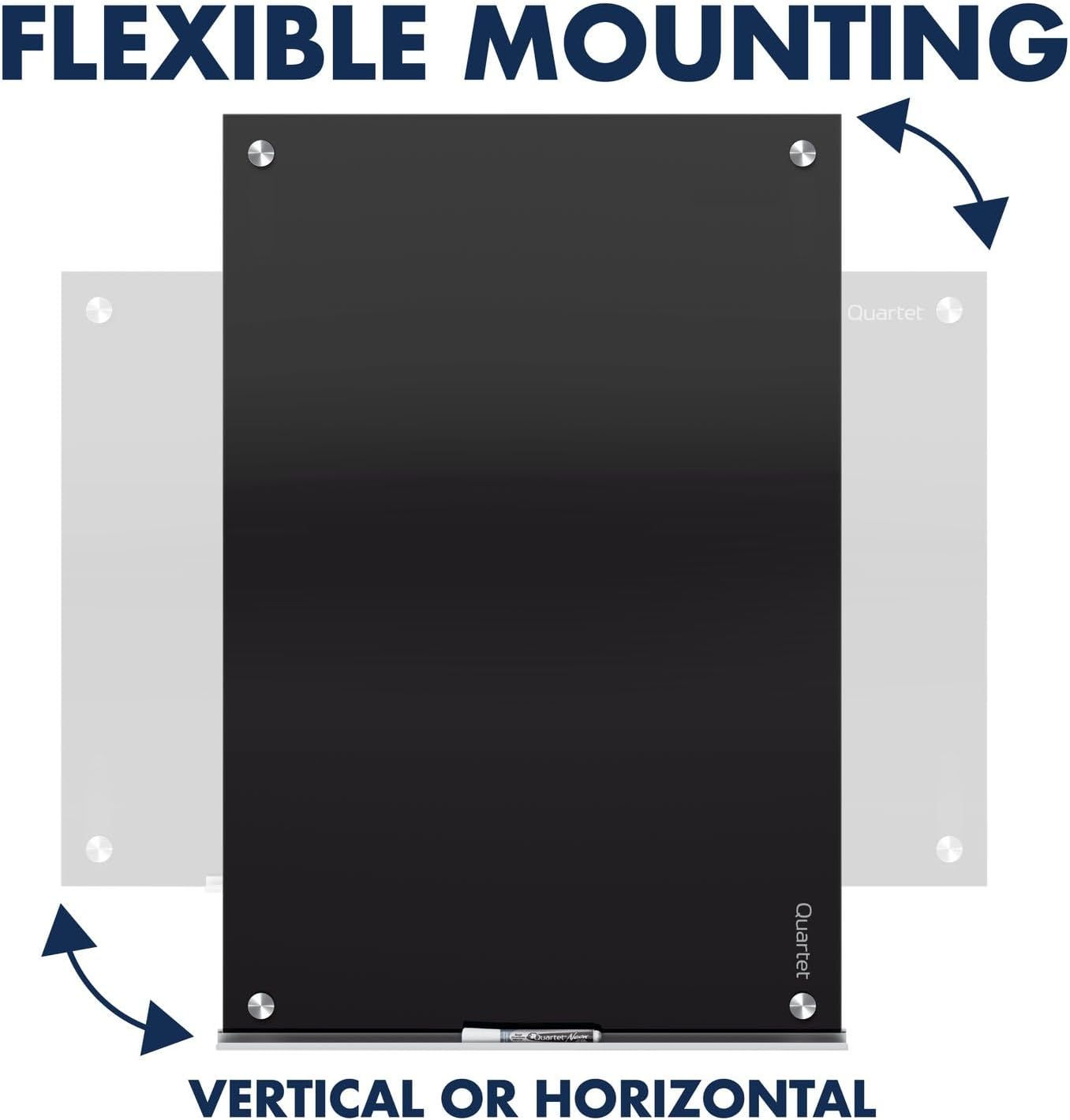 Quartet Glass Whiteboard, Magnetic Dry Erase White Board, 72" x 48', Black Surface, Infinity (G7248B) (Pick-Up ONLY)