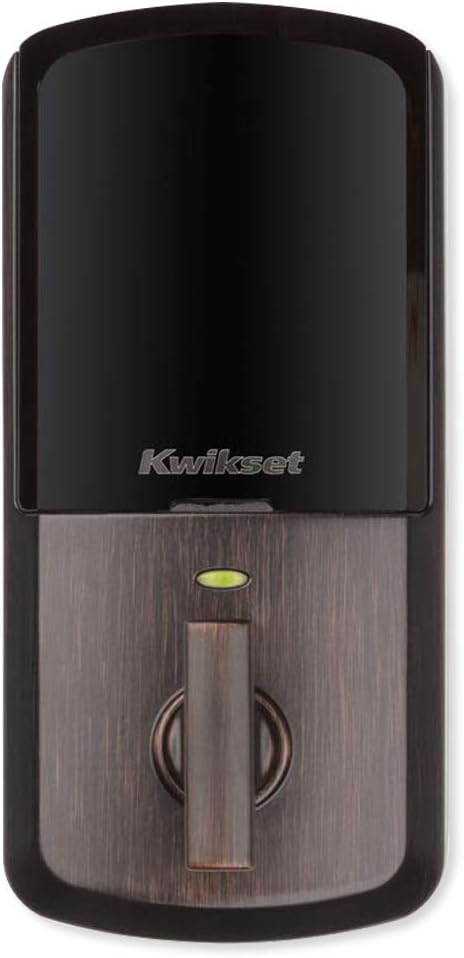 Kwikset 99420-002 Aura Bluetooth Programmable Keypad Door Lock Deadbolt Featuring SmartKey Security