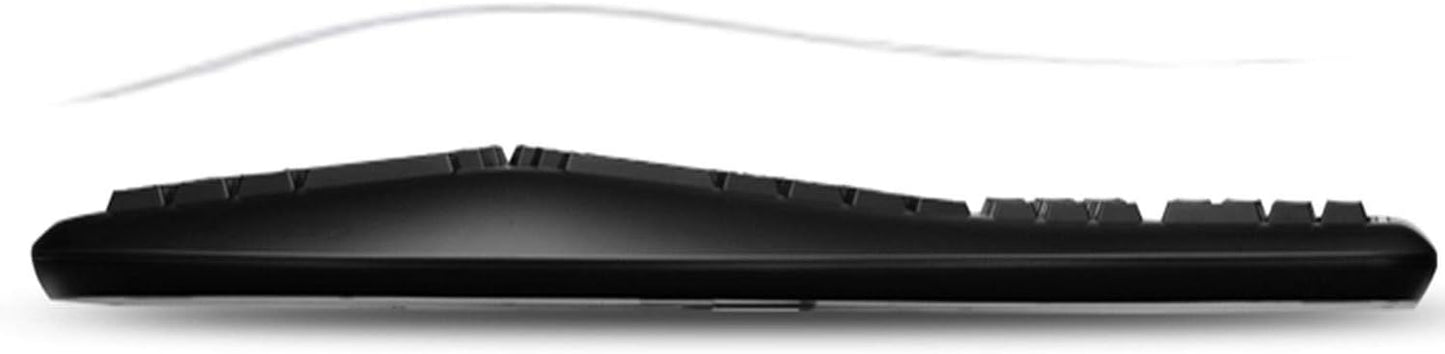 Adesso WKB-1500GB - Wireless Ergonomic Desktop Keyboard and Laser Mouse with Split Keys Design and Palm Rest for Comfort