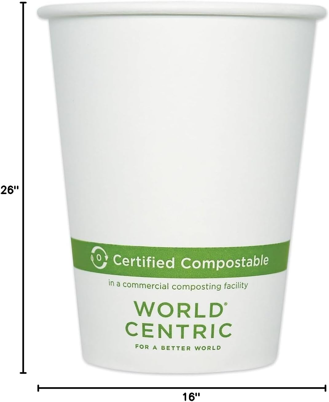 World Centric NoTree Paper Hot Cups, 8 Oz, Natural, Pack of 1,000 Cups