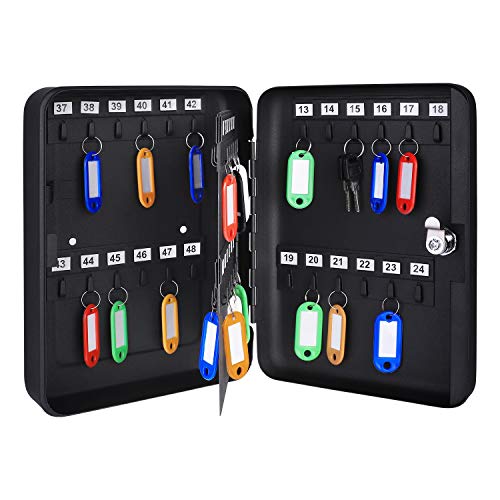 Amazon Basics Locking Steel Key Cabinet Security Lock Box, Black