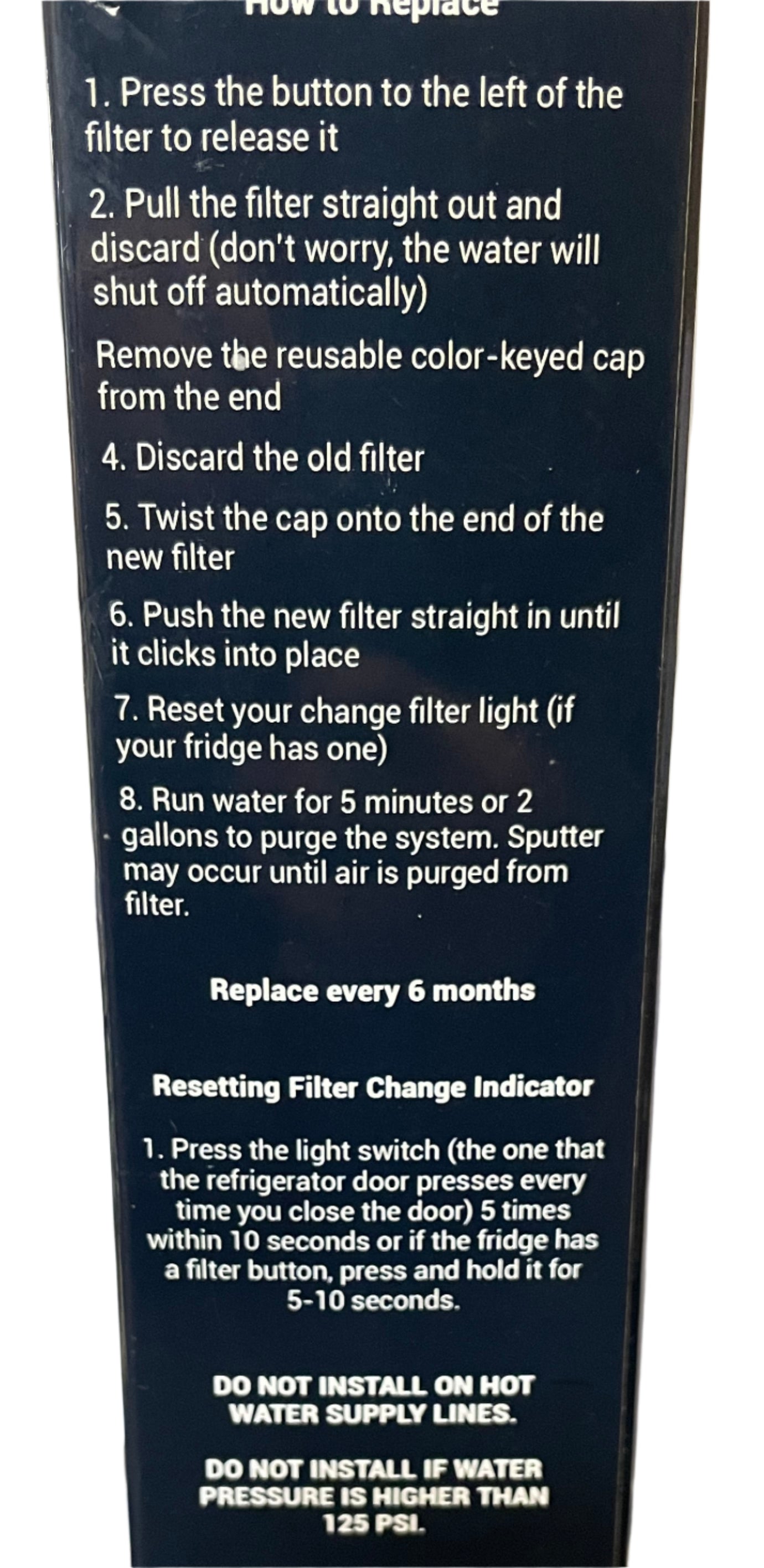 Frosty H2O Ice & Water Filter3 Kenmore Whirlpool (Replaces 4396841, 4396710, 46-9030) Model: EDR3RXD1