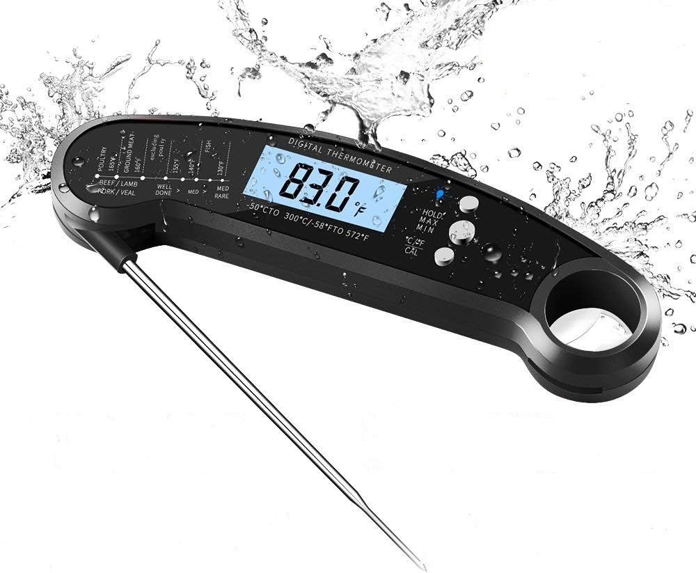 GERBAUX Digital Kitchen Thermometer - Body and Wireless Large Probe with a Bottle Opener and Backlit Dial
