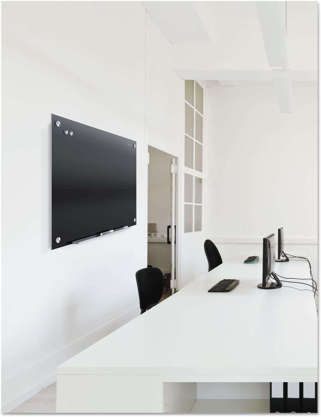 Quartet Glass Whiteboard, Magnetic Dry Erase White Board, 72" x 48', Black Surface, Infinity (G7248B) (Pick-Up ONLY)