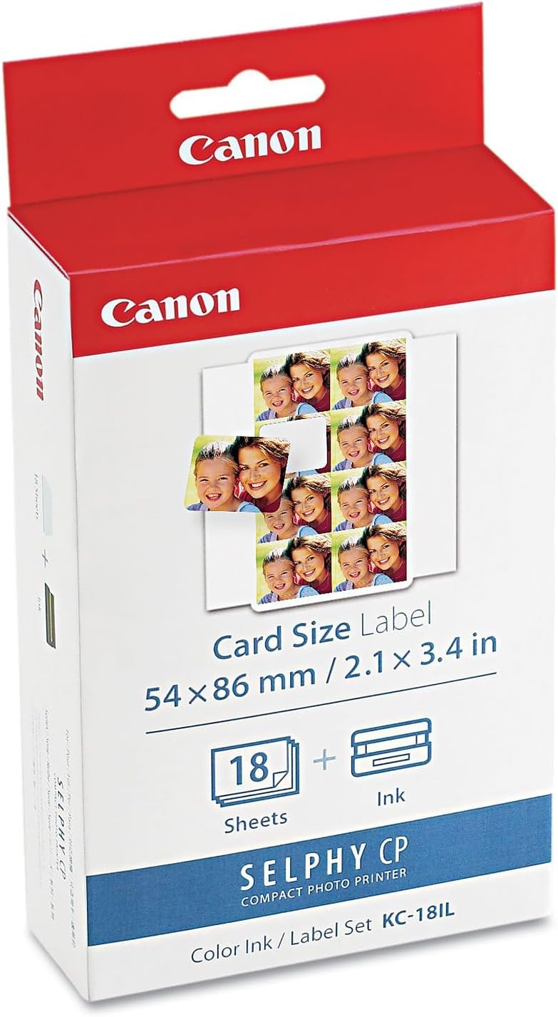 Canon KC-18IL Color Ink and Label Set (CP-100/200/300 Printers)