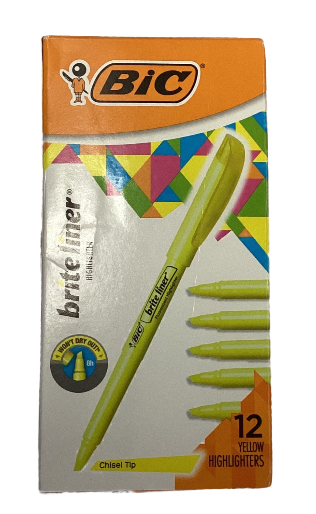 BIC Corporation Highlighter,w / Pocket Clip,Chisel Point (YELLOW)