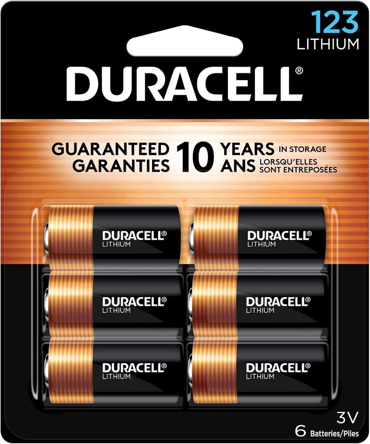 Duracell 123 3V High Power Lithium Batteries, Pack of 6