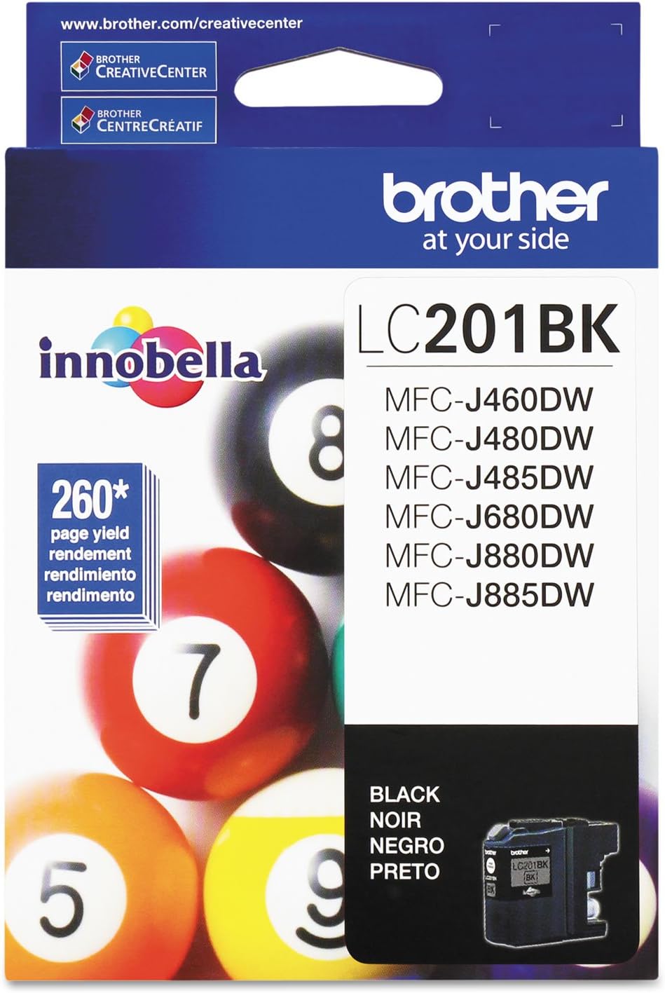 Brother LC201BK Innobella Standard-Yield Ink Cartridge, Yield, Black