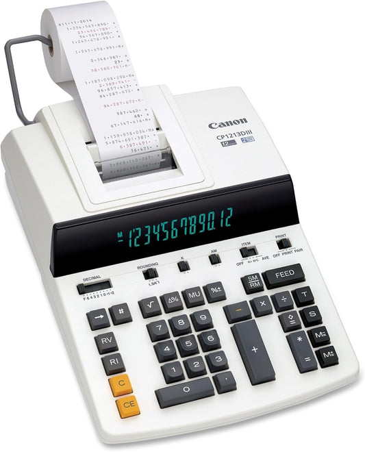 Canon CP1213DIII 9933B001 12-Digit Desktop Printing Calculator, White