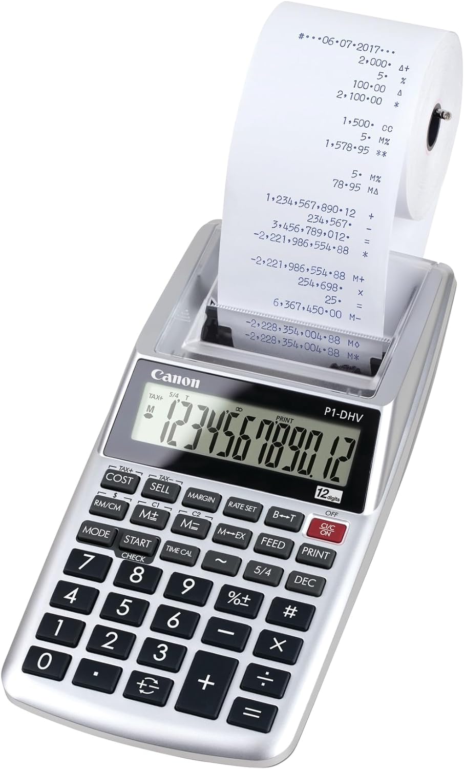 Canon P1-DHV-3 Printing Desktop Calculator, Sliver (2203C001)