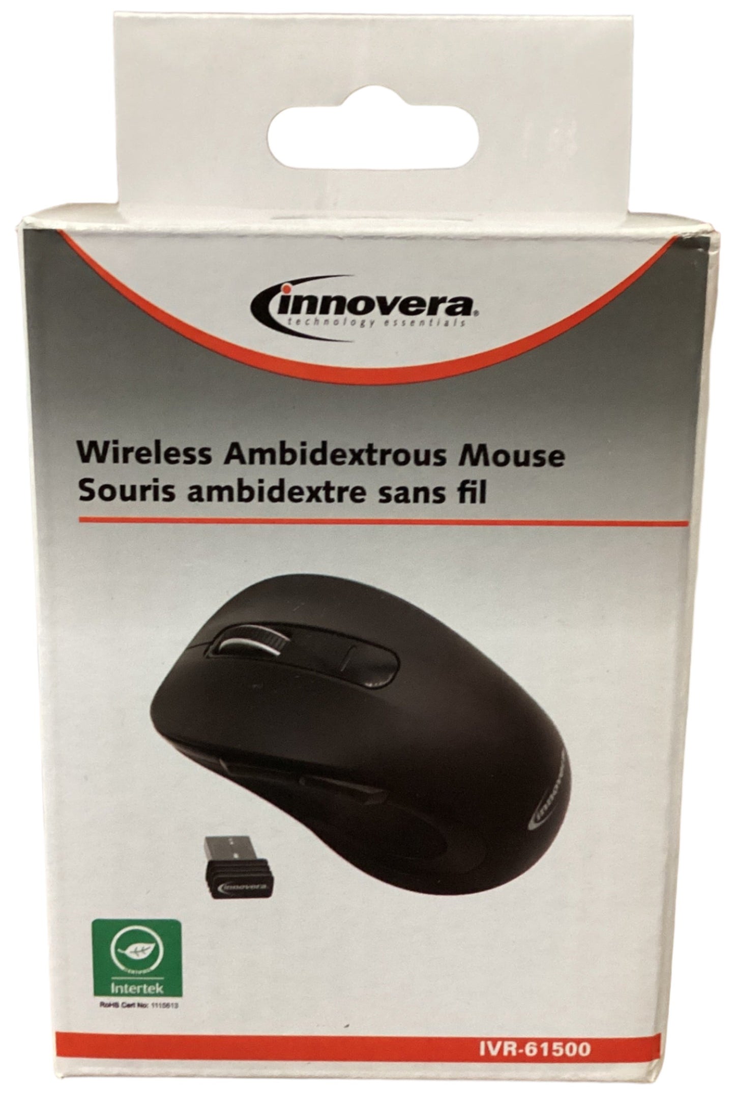 Innovera Mid-size Wireless Optical Mouse with Micro USB, 2.4 Ghz Frequency/32 Ft Wireless Range, Black ( IVR6150