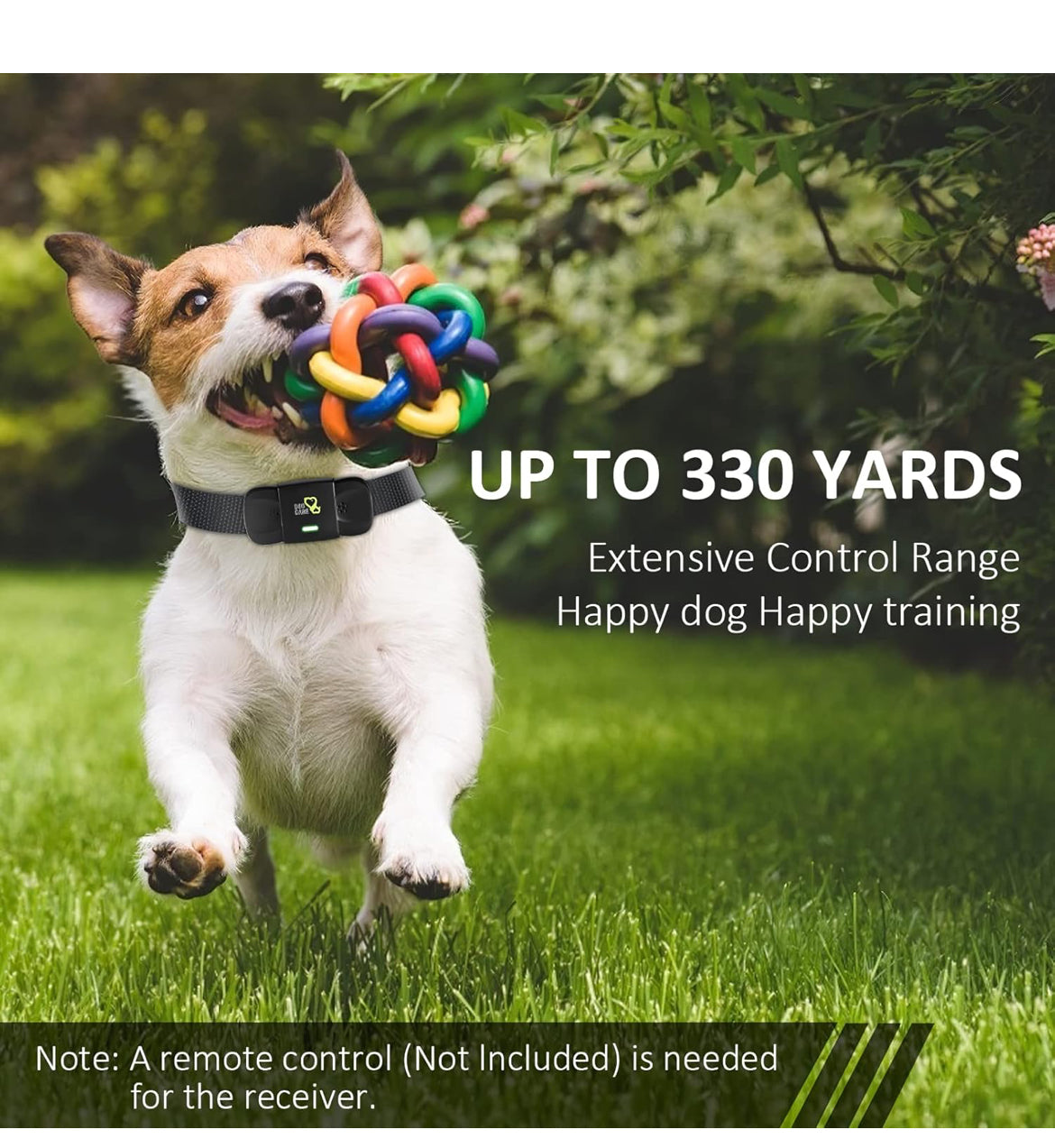 Dog Care Shock Collar Receiver for Medium Large Dog, Long Remote Range (Remote not included)