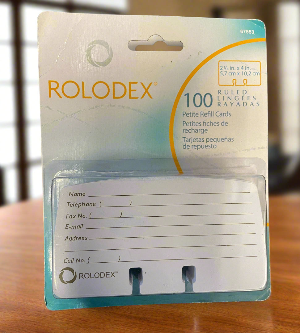 Rolodex Refill Rotary Cards, White, 100/Pack (67553)