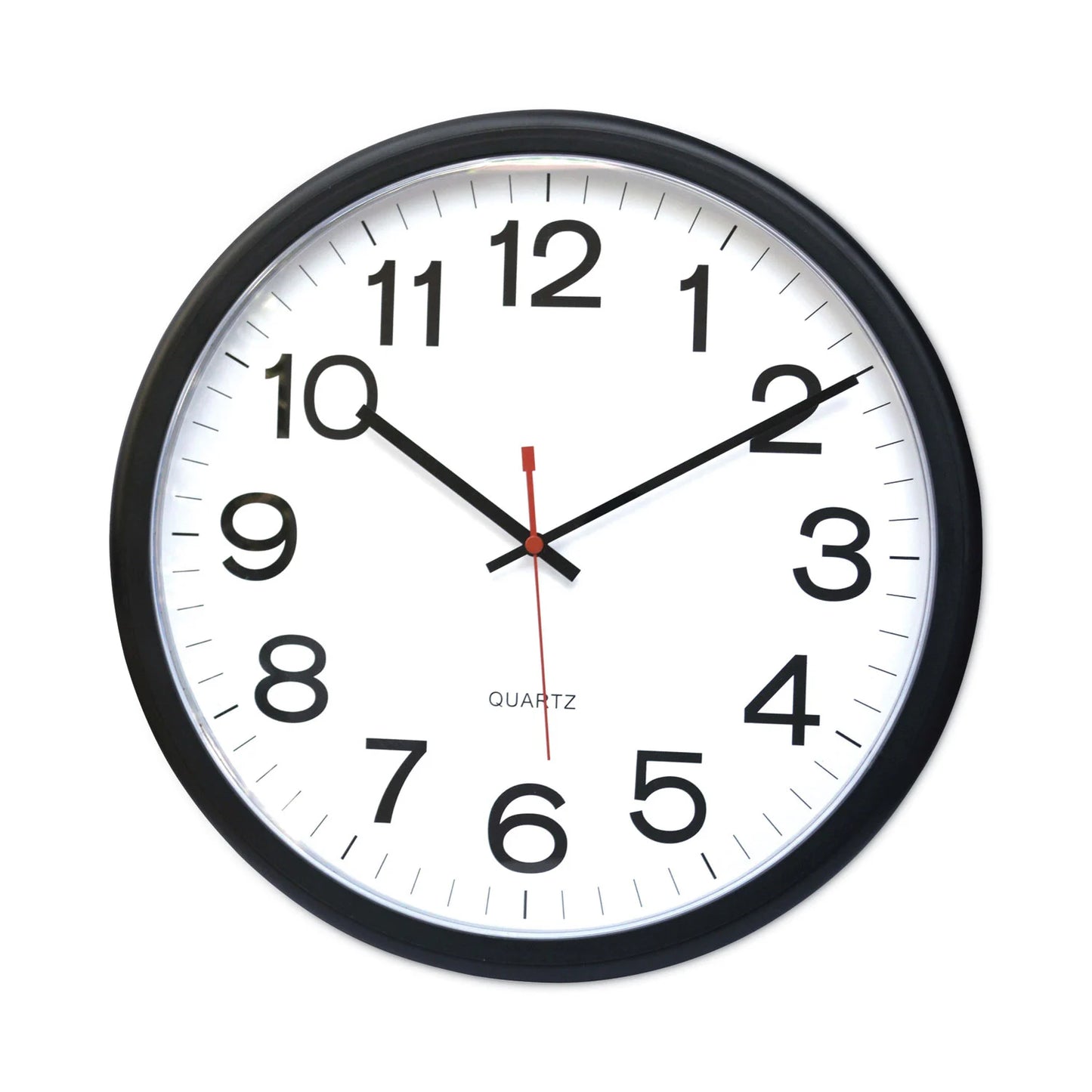 Universal Round Wall Clock, 12 5/8", Black UNV10431