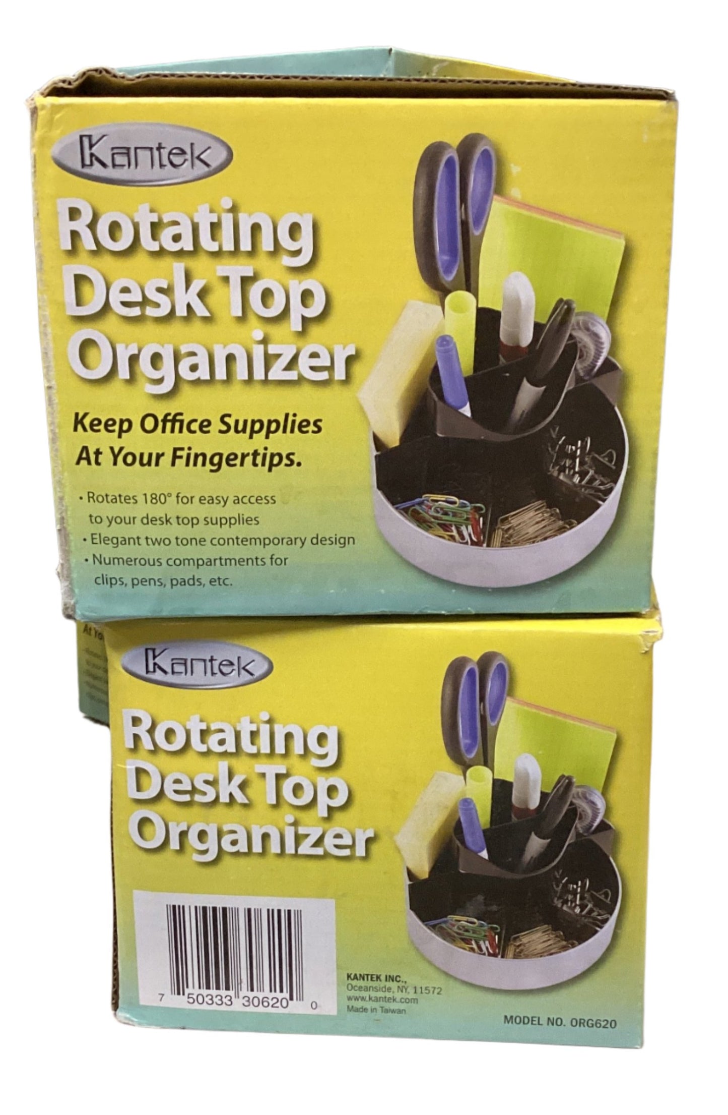 Kantek Rotating Desk Organizer, 8 Compartments, Plastic, 6 X 5.75 X 4.5, Black ( KTKORG620 )