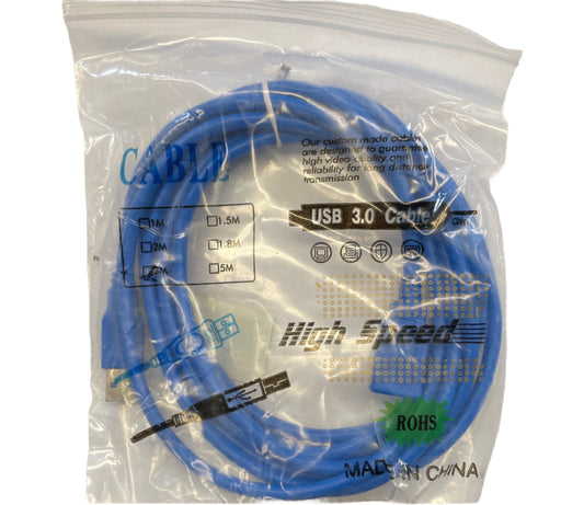 3M USB 3.0 MALE POWER DATA CABLE BLUE