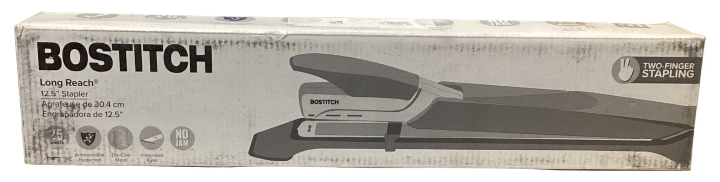 Bostitch Long Reach Stapler, 25-sheet Capacity, 12" Throat, Black/silver ( ACI1610 )
