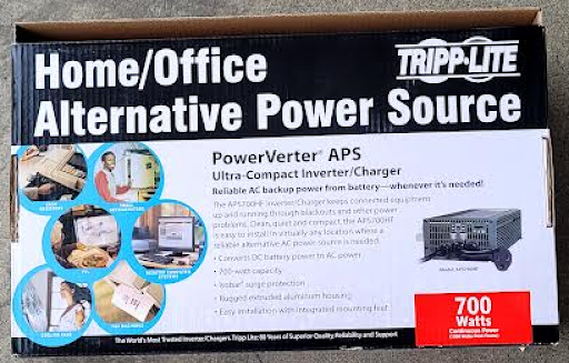 Tripp Lite 700W PowerVerter APS 12VDC 120V Inverter/Charger with Auto-Transfer Switching 1 Outlet, APS700HF