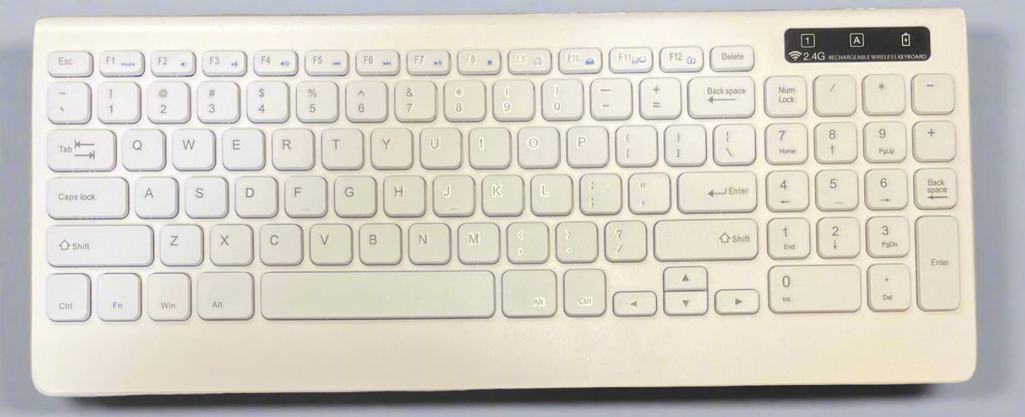 USB Rechargeable / Wireless Mouse and Keyboard (White)