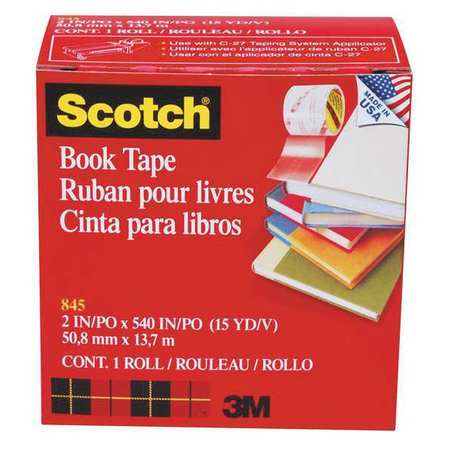 Scotch® Book Tape, 2 in. X 540 in., 1 Tape Roll, Clear
