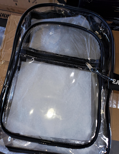 Eastsport 11.5 in. X 5 in. X 16.5 in. Clear with Color Trim Backpack - Clear/Black