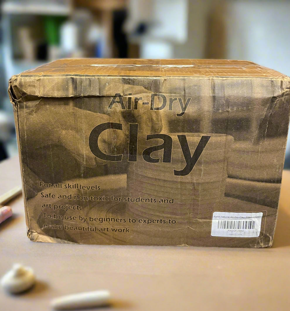 ReArt Natural Air-Dry Clay, Pottery Clay, All-Purpose Modeling Clay 20lbs for Sculpting, Hand Modeling and Throwing (White)