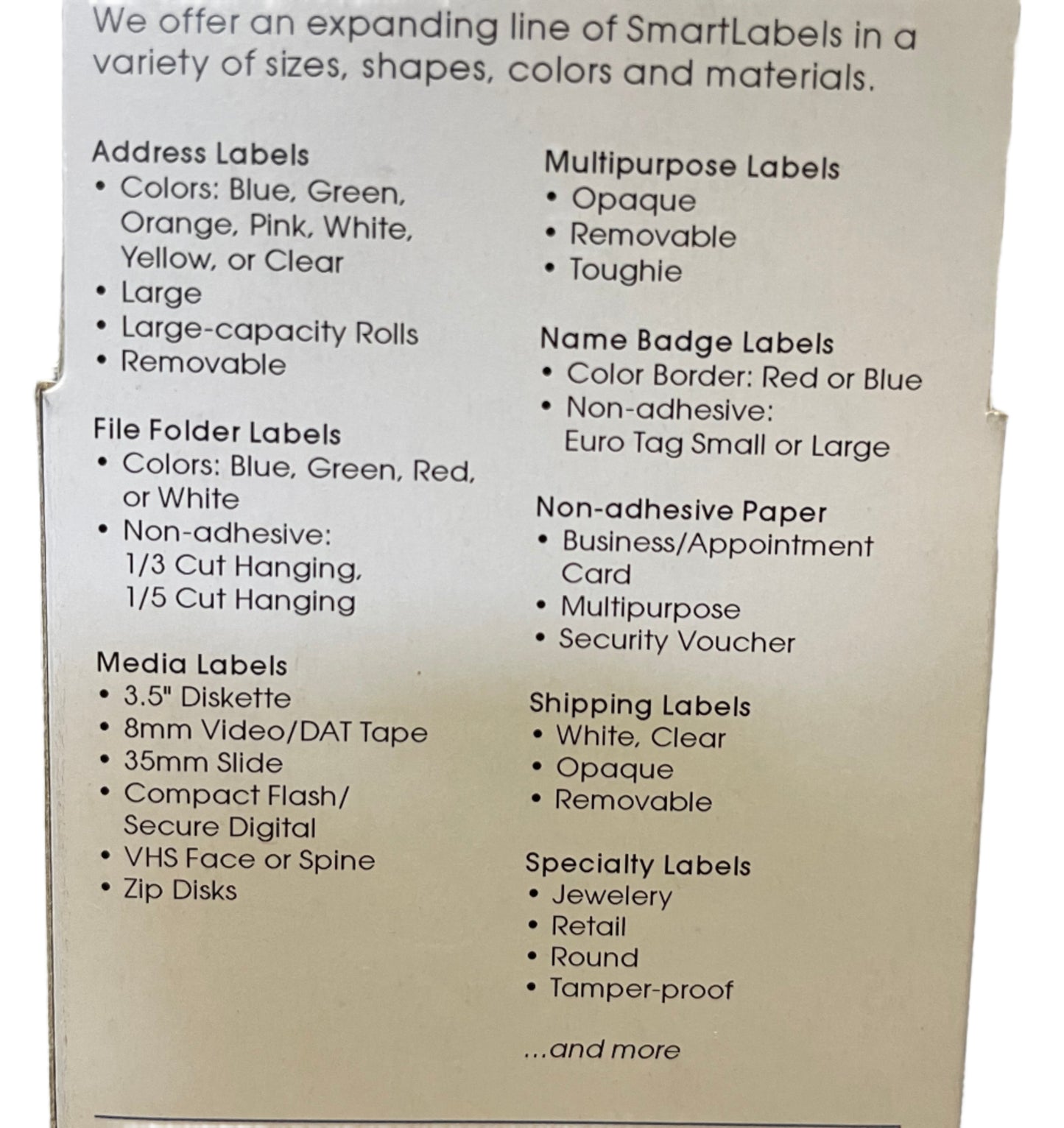 Seiko Instruments USA SLP-FLW Seiko Instruments White File Folder Labels for Smart Label Printers