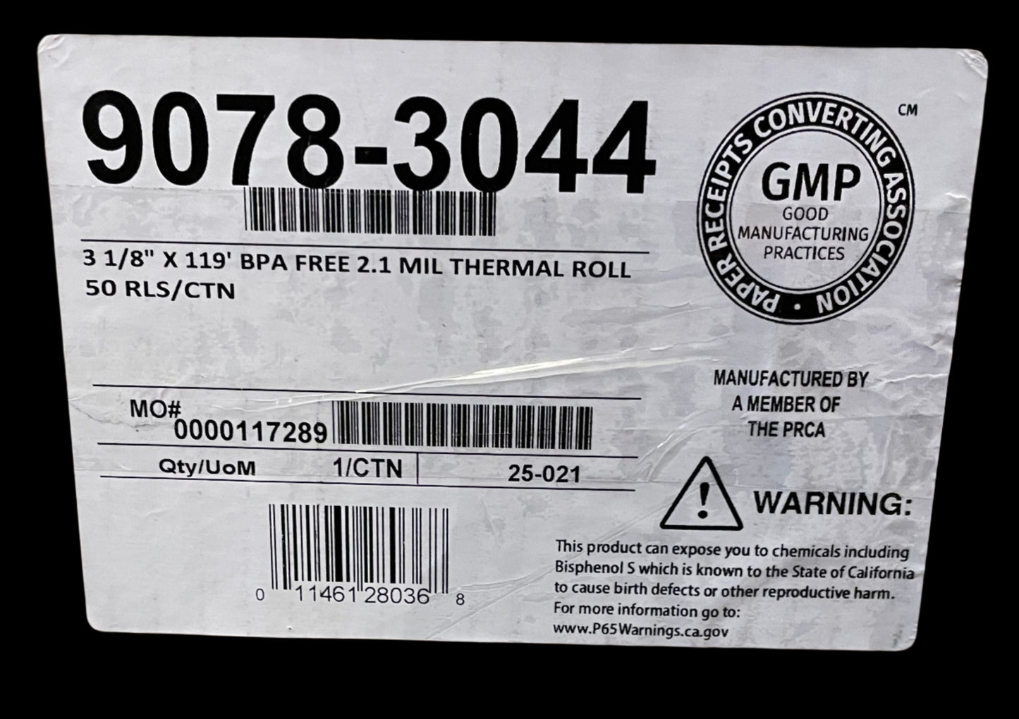 50 Iconex Thermal Printing Thermal Paper Rolls 3 1/8" x 119’ White 9078-3044