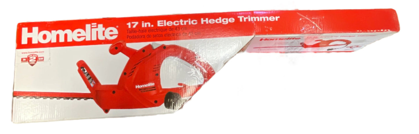 Homelite Electric Hedge Trimmer 17 Inches 2.7 Amp Garden Trimming Outdoor Cutting Tool