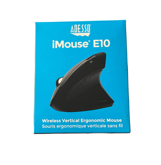 Adesso iMouse E10 - Vertical Ergonomic Optical 6-Button 2.4 GHz RF Wireless Mouse - Right Hand Orientation, Black
