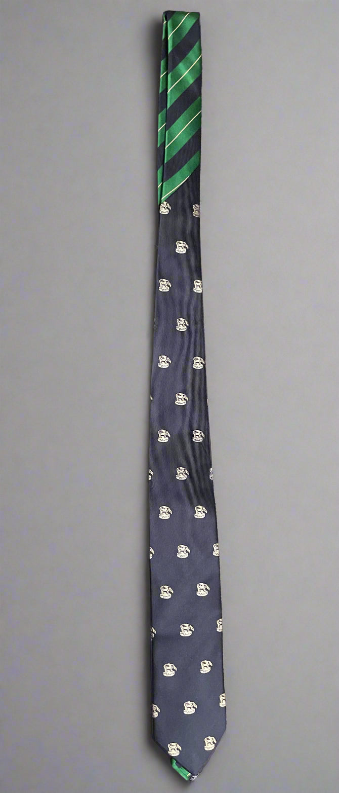 Gytha Mander Haberdashery Tie - Size: Tall Color: Green/Navy Blue Pattern: Silk w/Polar Bear Design