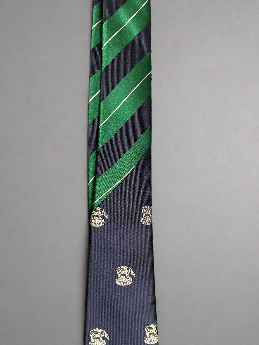 Gytha Mander Haberdashery Tie - Size: Tall Color: Green/Navy Blue Pattern: Silk w/Polar Bear Design