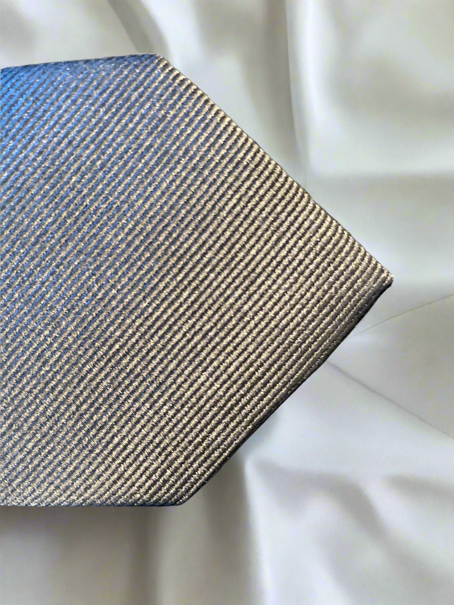 Gytha Mander Haberdashery Tie - Size: Tall / Color: Dark Grey / Pattern: Ribbed