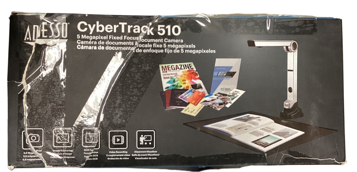 Adesso Cybertrack 510 Document Camera, 5 Mpixels, Silver