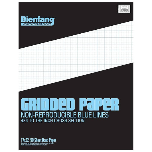 Bienfang 4×4 Grid Pad, 50 sheets, size 17″ × 22″