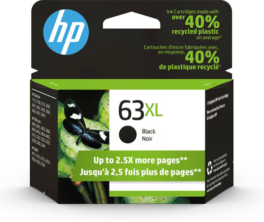 HP Printer Cartridge 63XL-Black