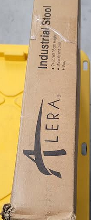 Alera Industrial Metal Shop Stool, Backless, Supports up to 300 Lb, 24" Seat Height, Brown Seat, Gray Base